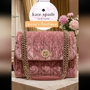 AUTHENTIC LIMITED KATE SPADE ♠️ Natalia crushed velvet MAUVE QUILTED crossbody